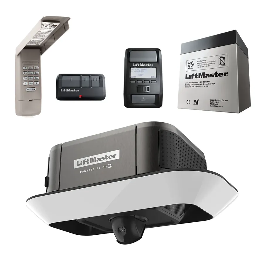 LiftMaster opener with remotes, keypad and wall console